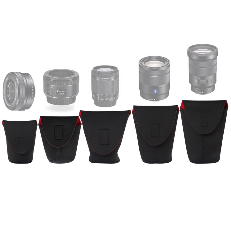 5 in 1 SLR เลนส์กล้องแพคเกจหนากันกระแทก Neoprene เลนส์กระเป๋า Sticky Deduction, 5 in 1