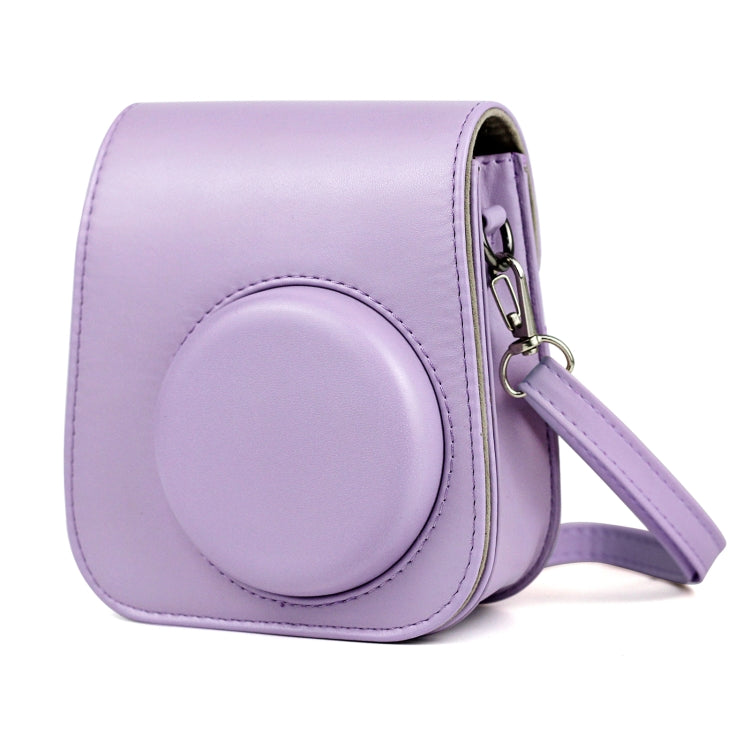เคสหนังกระเป๋ากล้องแบบเต็มตัวพร้อมสายสะพายสำหรับ FUJIFILM Instax mini 11, Purple