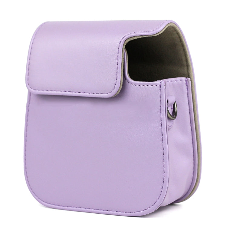 เคสหนังกระเป๋ากล้องแบบเต็มตัวพร้อมสายสะพายสำหรับ FUJIFILM Instax mini 11, Purple
