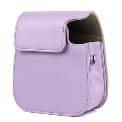 เคสหนังกระเป๋ากล้องแบบเต็มตัวพร้อมสายสะพายสำหรับ FUJIFILM Instax mini 11, Purple