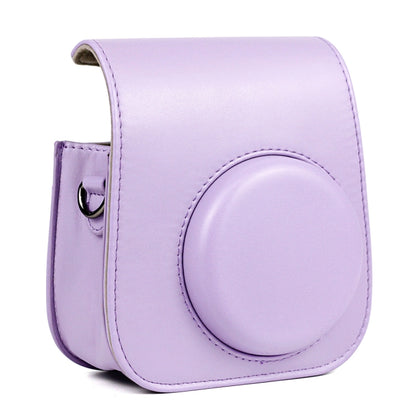 เคสหนังกระเป๋ากล้องแบบเต็มตัวพร้อมสายสะพายสำหรับ FUJIFILM Instax mini 11, Purple