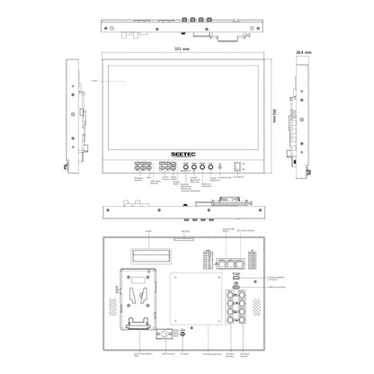 SEETEC ATEM156S 15.6 นิ้ว 3G-SDI HDMI Full HD 1920x1080P Multi-กล้อง Broadcast Monitor, ATEM156S