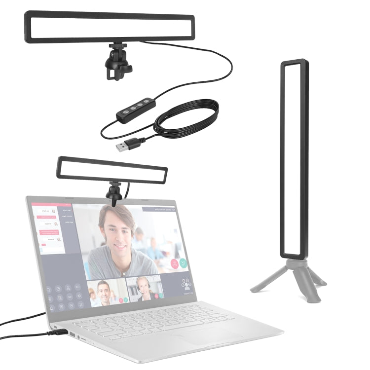 LUXCeO WS66 USB LED ไฟวิดีโอสด 2500K-9000K แล็ปท็อปสองสีการประชุมเติมแสง, WS66