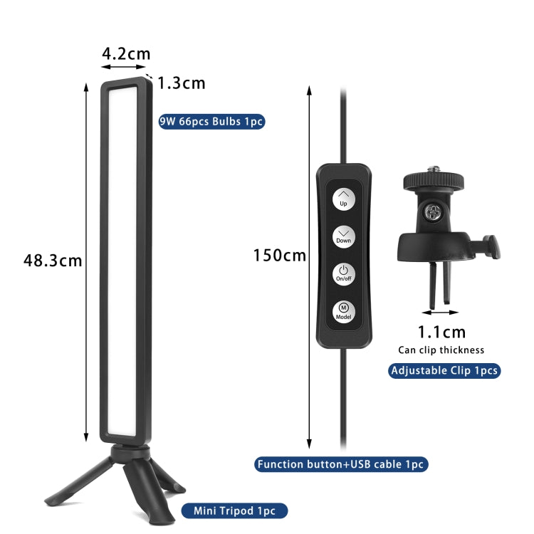 LUXCeO WS66 USB LED ไฟวิดีโอสด 2500K-9000K แล็ปท็อปสองสีการประชุมเติมแสง, WS66