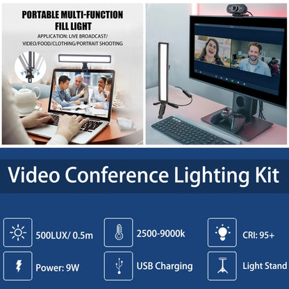LUXCeO WS66 USB LED ไฟวิดีโอสด 2500K-9000K แล็ปท็อปสองสีการประชุมเติมแสง, WS66
