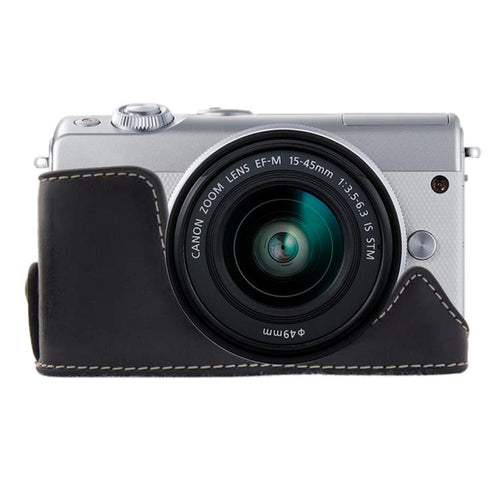 1/4 นิ้วด้ายหนัง PU กล้อง ฐานครึ่งเคสสำหรับ Canon EOS M100, For Canon EOS M100