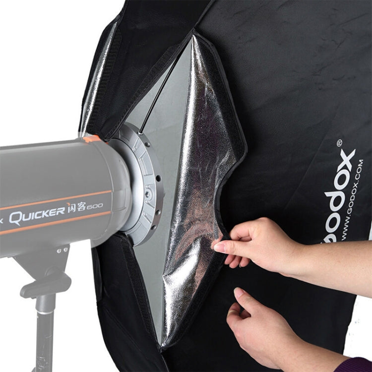 Godox 60 x 60 ซม. สี่เหลี่ยมผืนผ้าซอฟต์บ็อกซ์สตูดิโอถ่ายภาพ Bowens Mount ดิฟฟิวเซอร์สำหรับ Speedlite