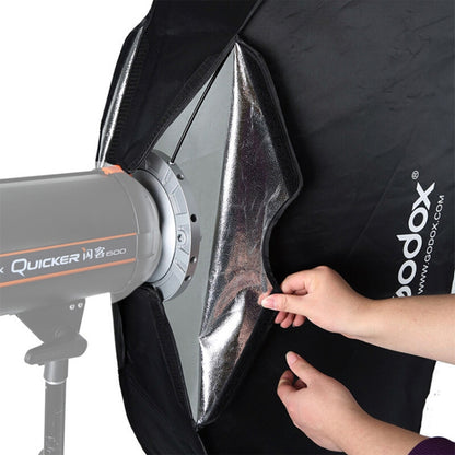 Godox 60 x 60 ซม. สี่เหลี่ยมผืนผ้าซอฟต์บ็อกซ์สตูดิโอถ่ายภาพ Bowens Mount ดิฟฟิวเซอร์สำหรับ Speedlite