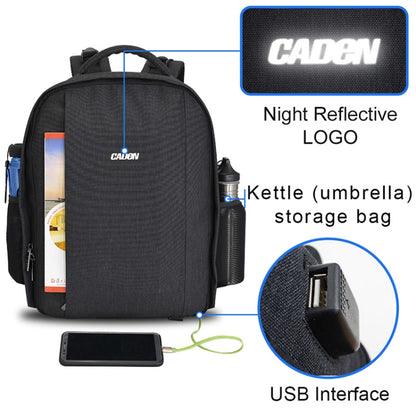 CADeN กระเป๋าสะพายไหล่มัลติฟังก์ชั่น SLR กล้อง เลนส์ กระเป๋าเป้สะพายหลังการถ่ายภาพ