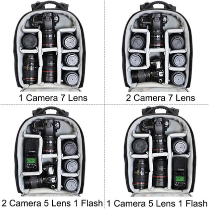 CADeN กระเป๋าสะพายไหล่มัลติฟังก์ชั่น SLR กล้อง เลนส์ กระเป๋าเป้สะพายหลังการถ่ายภาพ