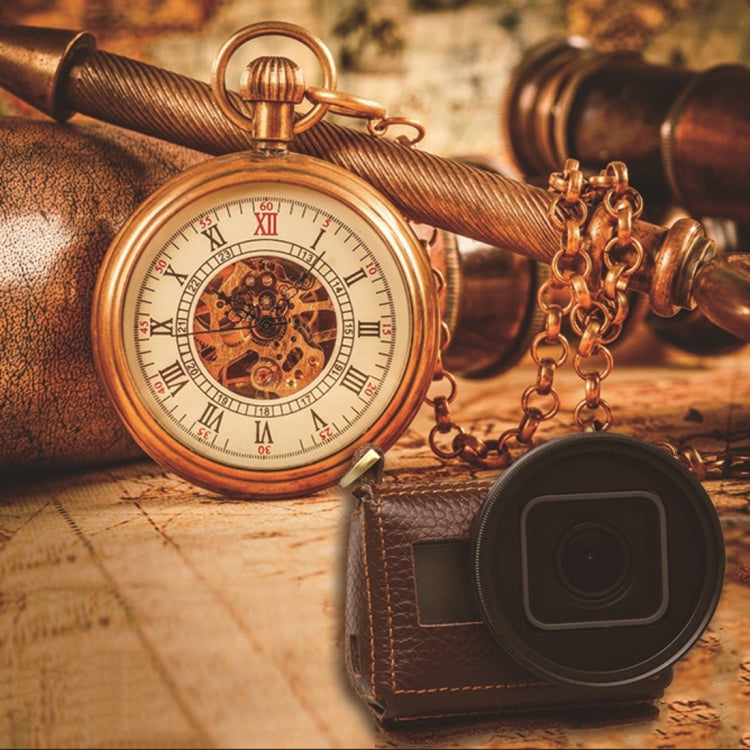 สำหรับ GoPro HERO4 เคสหนังแท้เนื้อลิ้นจี่พร้อมสลิง, Litchi Texture (Brown)