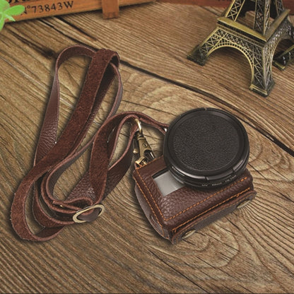 สำหรับ GoPro HERO4 เคสหนังแท้เนื้อลิ้นจี่พร้อมสลิง, Litchi Texture (Brown)