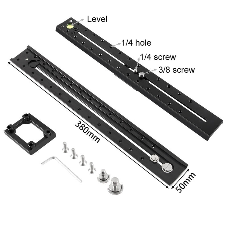 BEXIN VR-380L ความยาว 380 มม. อลูมิเนียมอัลลอยด์ Extended Quick Release Plate สำหรับ Manfrotto / Sachtler