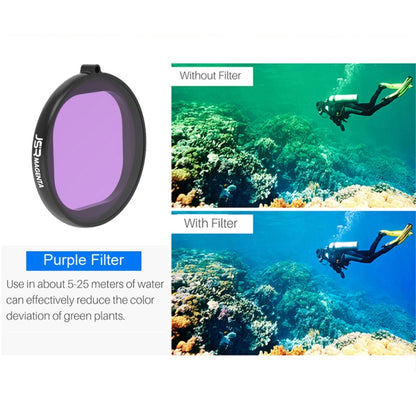 JSR Round Housing Diving 6 in 1 UV + CPL + 16X Macro + แดง + เหลือง + กรองเลนส์สีม่วงสำหรับ GoPro HERO8 Black, 6 in 1 Lens