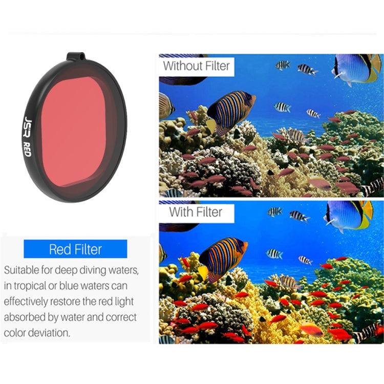 JSR Round Housing Diving 6 in 1 UV + CPL + 16X Macro + แดง + เหลือง + กรองเลนส์สีม่วงสำหรับ GoPro HERO8 Black, 6 in 1 Lens
