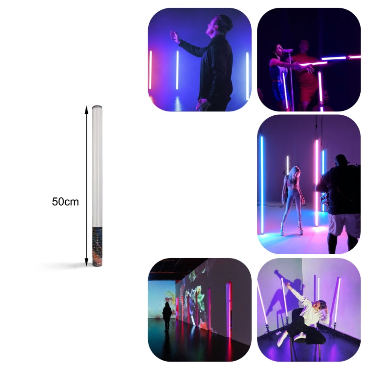 LUXCeO Mood1 50 ซม.RGB สีสันบรรยากาศ RHYTHM LED Stick มือถือวิดีโอเติมแสงด้วยขาตั้งกล้อง, 50cm with Tripod