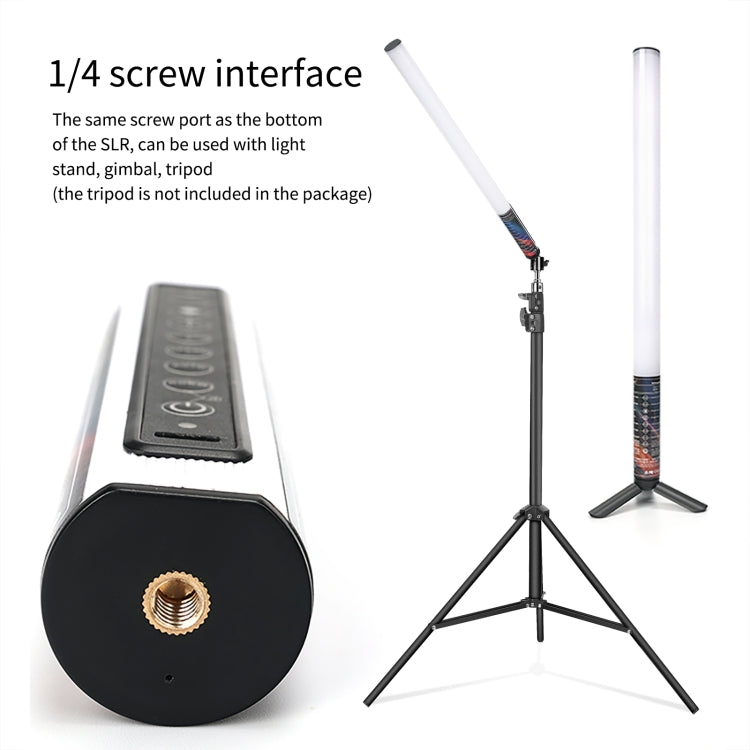 LUXCeO Mood1 50 ซม.RGB สีสันบรรยากาศ RHYTHM LED Stick มือถือวิดีโอเติมแสงด้วยขาตั้งกล้อง, 50cm with Tripod