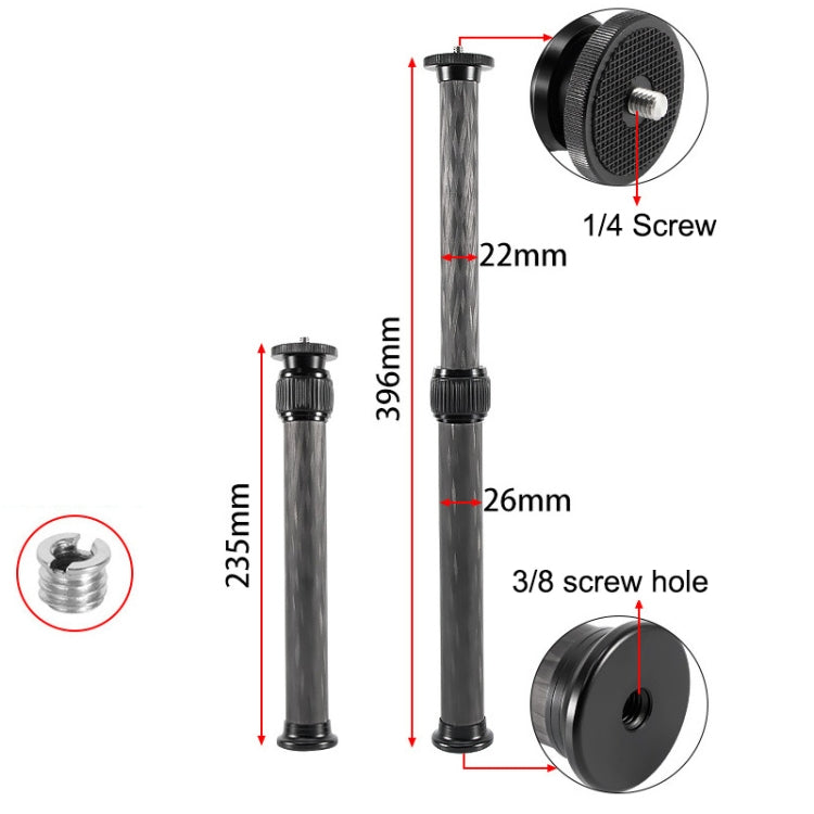 BEXIN P262C 235 มม.-396 มม.ขาตั้งกล้องเสาคาร์บอนไฟเบอร์คอลัมน์กลางขาตั้งกล้องExtender, P262C