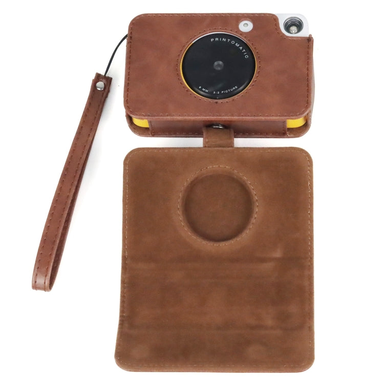 สำหรับ Kodak PRINTOMATIC Full Body กล้องหนัง PU พร้อมสายคล้อง, For Kodak PRINTOMATIC