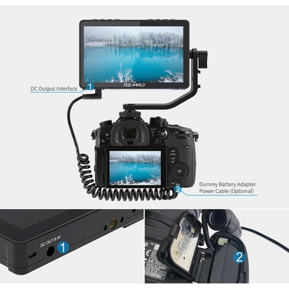 FEELWORLD F5 Pro V4 6 นิ้วหน้าจอสัมผัสกล้อง DSLR Field Monitor 3D LUT 4K อินพุต HDMI เอาต์พุตแขนเอียง, F5 Pro V4