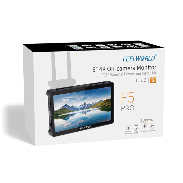 FEELWORLD F5 Pro V4 6 นิ้วหน้าจอสัมผัสกล้อง DSLR Field Monitor 3D LUT 4K อินพุต HDMI เอาต์พุตแขนเอียง, F5 Pro V4