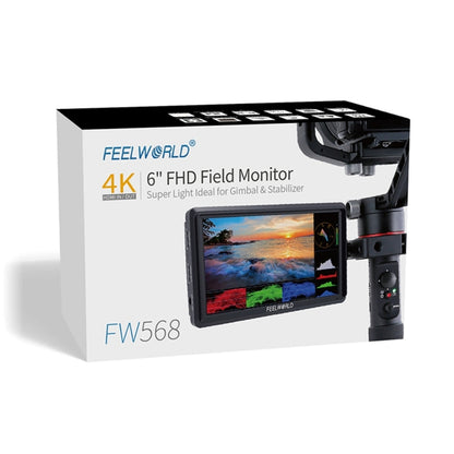 FEELWORLD FW568 V3 6 นิ้ว 3D LUT กล้อง DSLR จอภาพภาคสนาม, IPS Full HD 1920 x 1152, รองรับอินพุต HDMI เอาต์พุตแขนเอียง