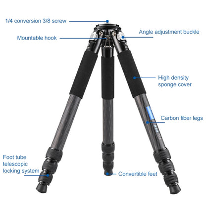 BEXIN RC294 ขาตั้งกล้องคาร์บอนไฟเบอร์แบบพับได้แบบพกพาพร้อม K44 Panoramic BallHead, RC294+K44