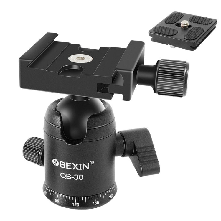 BEIXIN QB-30 หัวบอลโลหะพาโนรามาหมุนได้ 360 องศาพร้อมแผ่นปลดเร็ว, QB-30