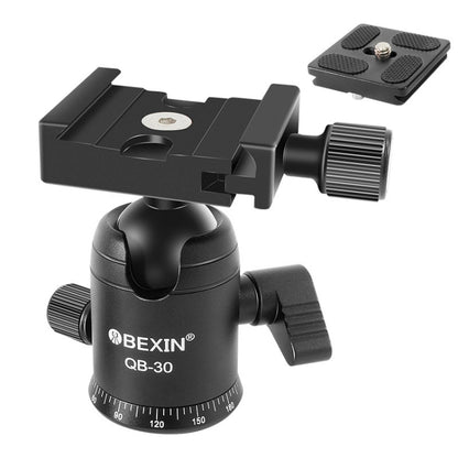 BEIXIN QB-30 หัวบอลโลหะพาโนรามาหมุนได้ 360 องศาพร้อมแผ่นปลดเร็ว, QB-30