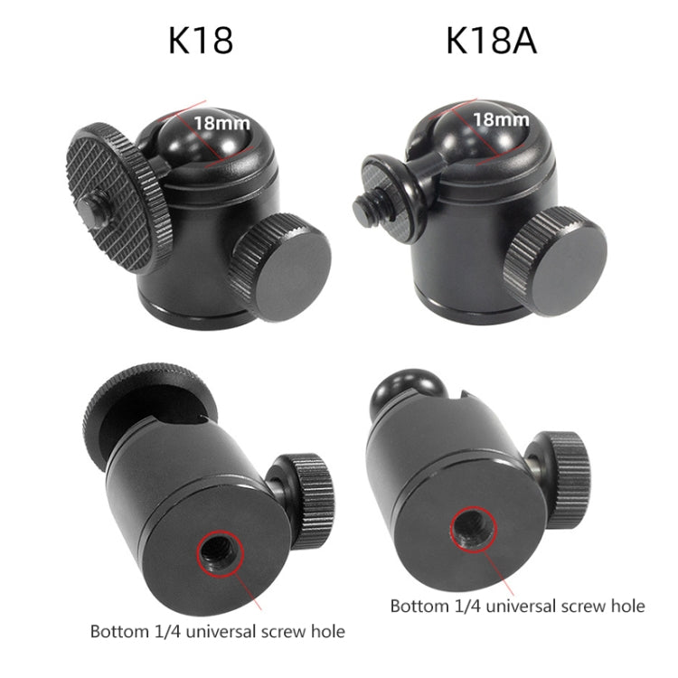 BEXIN K18A หัวบอลโลหะแบบพาโนรามาหมุนได้ 360 องศาขนาดเล็ก, K18A
