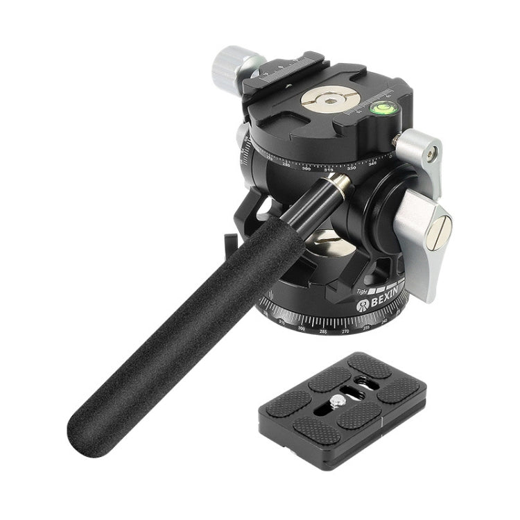 BEXIN DT-02R/S 2D 720 องศา Panorama Heavy Duty ขาตั้งกล้อง Action Fluid Drag Head พร้อม Quick Release Plate, DT-02R/S