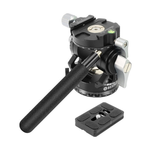 BEXIN DT-02R/S 2D 720 องศา Panorama Heavy Duty ขาตั้งกล้อง Action Fluid Drag Head พร้อม Quick Release Plate, DT-02R/S