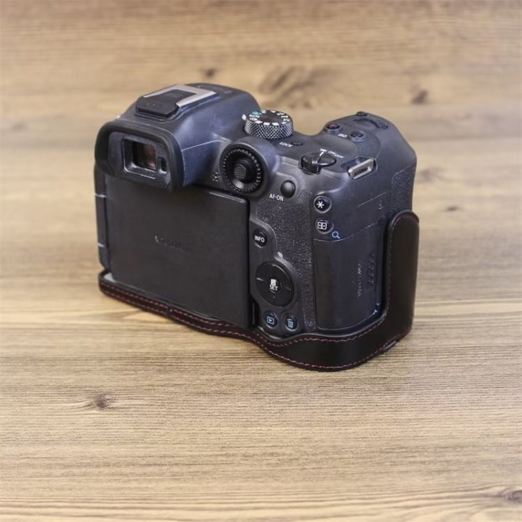 สำหรับ Canon EOS R7 1/4 นิ้วหนัง PU กล้อง ฐานครึ่งเคส, For Canon EOS R7