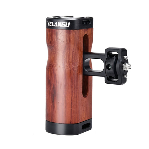 YELANGU LW-B01-2 ด้ามจับไม้ด้านข้างพร้อมรองเท้าเย็นสำหรับ LW-B01 กล้อง CAGE, LW-B01-2