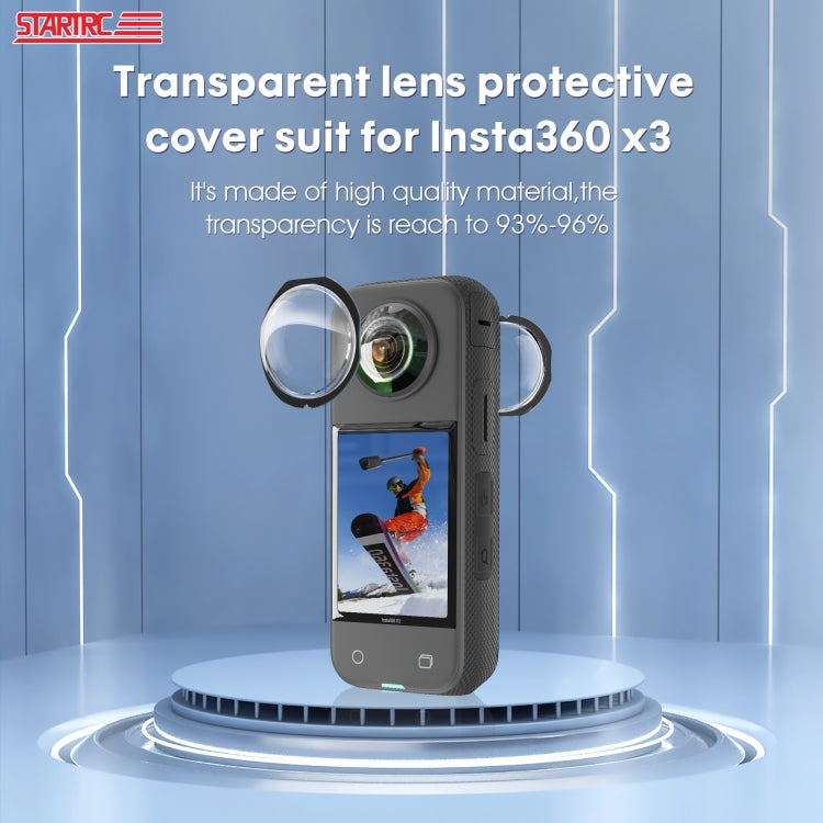 สำหรับ Insta360 X3 STARTRC Lens Guard PC ฝาครอบป้องกัน, For Insta360 X3 Lens Guard