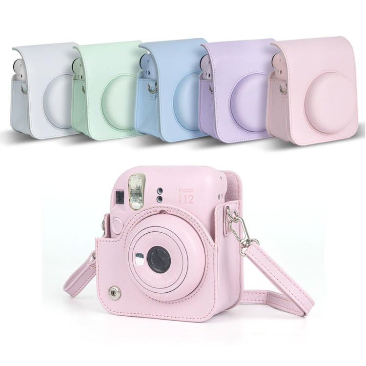 สำหรับ FUJIFILM instax mini 12 Full Body เคสหนังกระเป๋ากล้องพร้อมสายคล้อง