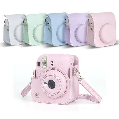 สำหรับ FUJIFILM instax mini 12 Full Body เคสหนังกระเป๋ากล้องพร้อมสายคล้อง
