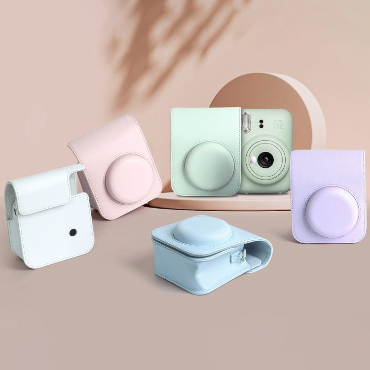 สำหรับ FUJIFILM instax mini 12 Full Body เคสหนังกระเป๋ากล้องพร้อมสายคล้อง