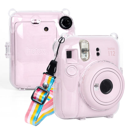 สำหรับ FUJIFILM Instax mini 12 Crystal Hard Case กระเป๋ากล้องพร้อมสายคล้องไหล่, For FUJIFILM Instax mini 12