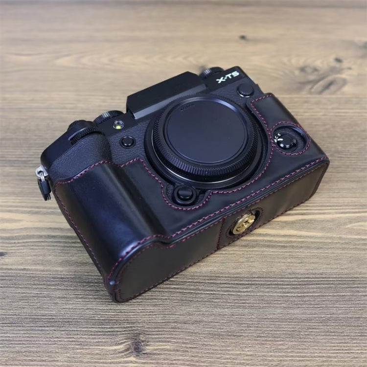 สำหรับ FUJIFILM X-T5 ด้ายหนัง PU ขนาด 1/4 นิ้ว กล้อง ฐานครึ่งเคส, For FUJIFILM X-T5
