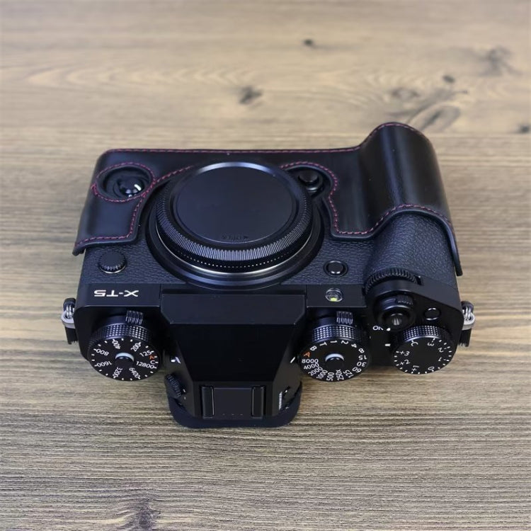 สำหรับ FUJIFILM X-T5 ด้ายหนัง PU ขนาด 1/4 นิ้ว กล้อง ฐานครึ่งเคส, For FUJIFILM X-T5