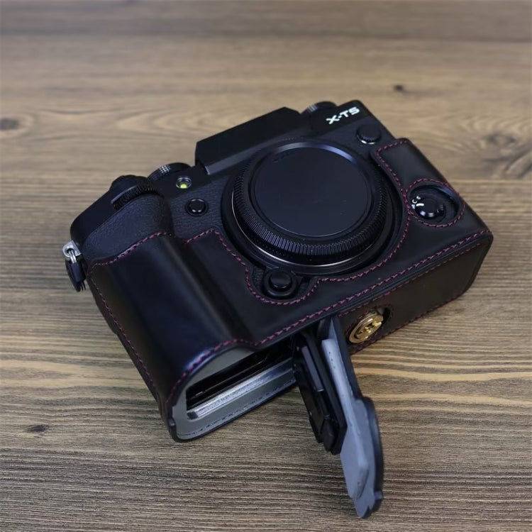สำหรับ FUJIFILM X-T5 ด้ายหนัง PU ขนาด 1/4 นิ้ว กล้อง ฐานครึ่งเคส, For FUJIFILM X-T5