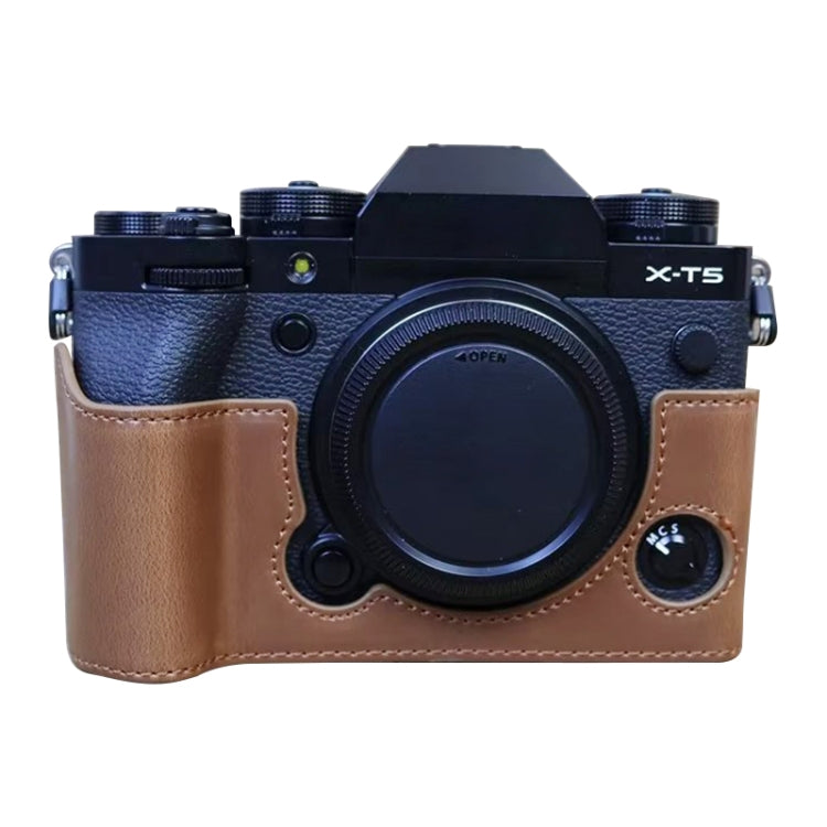 สำหรับ FUJIFILM X-T5 ด้ายหนัง PU ขนาด 1/4 นิ้ว กล้อง ฐานครึ่งเคส, For FUJIFILM X-T5