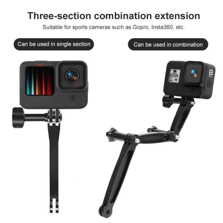 Joint อลูมิเนียมส่วนต่อขยายแขน Grip Extenter สำหรับ GoPro Hero11 สีดำ / HERO10 สีดำ / HERO9 สีดำ /HERO8 / HERO7 / 6/5/5 เซสชัน / 4 เซสชัน / 4/3+ / 3/2/1, Insta360 ONE R, DJI Osmo Action และกล้องแอคชั่นอื่นๆ ความยาว: 10.8ซม, 10.8cm