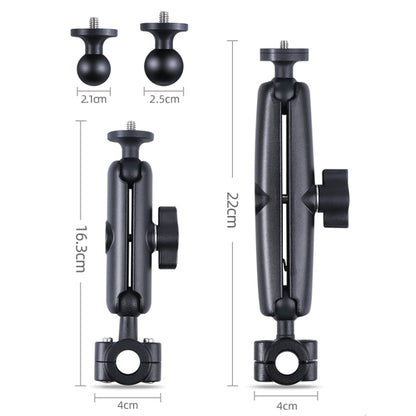 21 มม.Ballhead รถที่นั่งด้านหน้าHandlebar FIXED Mount Holderพร้อมอะแดปเตอร์ขาตั้งกล้องและสกรูสำหรับGoPro Hero11 สีดำ / HERO10 สีดำ /9 สีดำ /8 สีดำ /7 /6 /5 /5 เซสชัน /4 เซสชัน /4 /3+ /3 /2 /1, DJI Osmo Action และกล้องแอคชั่นอื่นๆ, 21mm 16.3cm