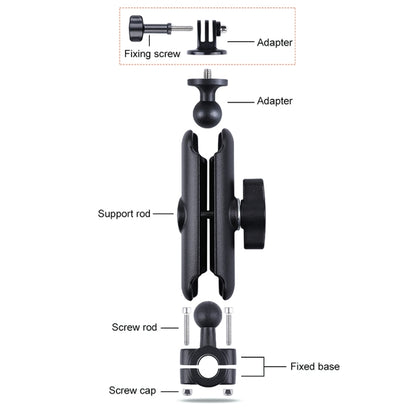 25 มม.Ballhead รถที่นั่งด้านหน้าHandlebar FIXED Mount Holderพร้อมอะแดปเตอร์ขาตั้งกล้องและสกรูสำหรับGoPro Hero11 สีดำ / HERO10 สีดำ /9 สีดำ /8 สีดำ /7 /6 /5 /5 เซสชัน /4 เซสชัน /4 /3+ /3 /2 /1, DJI Osmo Action และกล้องแอคชั่นอื่นๆ, 25mm 22cm