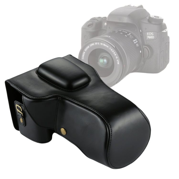 กระเป๋ากล้องหนัง PU ตัวเต็มสำหรับ Canon EOS 760D / 750D (เลนส์ 18-135 มม.), For EOS 760D