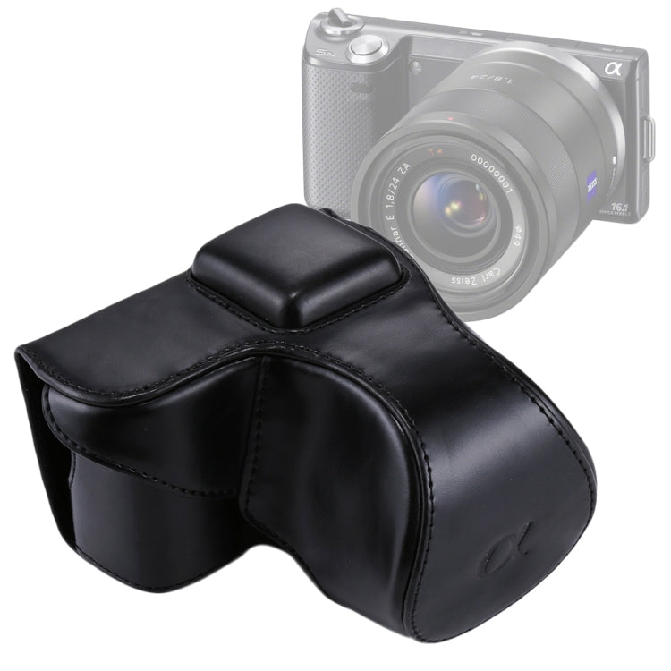 กระเป๋าใส่กล้องหนัง PU แบบเต็มตัวพร้อมสายคล้องสำหรับ Sony NEX 5N / 5R / 5T (เลนส์ 16-50 มม. / 18-55 มม.), For Sony NEX 5N