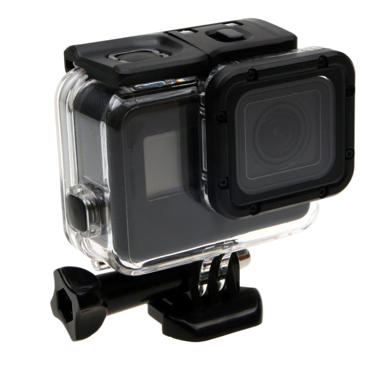 สำหรับ GoPro HERO6 / 5 เคสกันน้ำ 30 ม. ฝาครอบด้านหลังกลวงพร้อมหัวเข็มขัดและสกรูพื้นฐานไม่จำเป็นต้องถอดเลนส์ (GP413), Housing Case+ Back cover