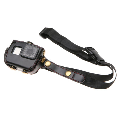 สำหรับ GoPro HERO7 Black / 6/5 เคสหนัง PU พร้อมสายคล้องคอและปุ่ม, PU Leather (Brown), PU Leather (Coffee), PU Leather (Black)